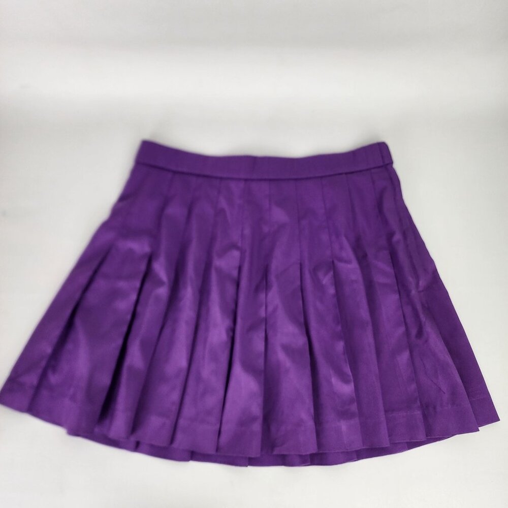 Vintage 1980s Lily's of Beverly Hills Pleated Purple Mini Skirt size 8